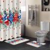 American Flag Stars Eucalyptus Bathroom Set with Shower Curtain and Rug Accessories - 72x72 Inches Long Bathtub Curtain with Large Bath Mat,Bathtub Runner Rug Set,12 Hooks Retro Patriotic 4th of July view 1