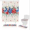 American Flag Stars Eucalyptus Bathroom Set with Shower Curtain and Rug Accessories - 72x72 Inches Long Bathtub Curtain with Large Bath Mat,Bathtub Runner Rug Set,12 Hooks Retro Patriotic 4th of July view 2