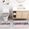 American Flag Stars Eucalyptus Bathroom Set with Shower Curtain and Rug Accessories - 72x72 Inches Long Bathtub Curtain with Large Bath Mat,Bathtub Runner Rug Set,12 Hooks Retro Patriotic 4th of July view 4