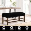 RYBDIZQ High Stretch Velvet Bench Covers, Removable Bench Cover for Piano Bench, Dining Room Bench Slipcover, Bench Seat Protector for Modern Living Room, Bedroom, Kitchen,Black,L, Large view 2