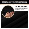 RYBDIZQ High Stretch Velvet Bench Covers, Removable Bench Cover for Piano Bench, Dining Room Bench Slipcover, Bench Seat Protector for Modern Living Room, Bedroom, Kitchen,Black,L, Large view 3