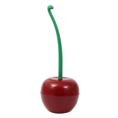 SUREK Soft Creative Toilet Brush Plastic Cute Toilet Bowl Brush and Holder kit Toilet Cleaning Brush for Bathroom deep Cleaning Reusable, Red