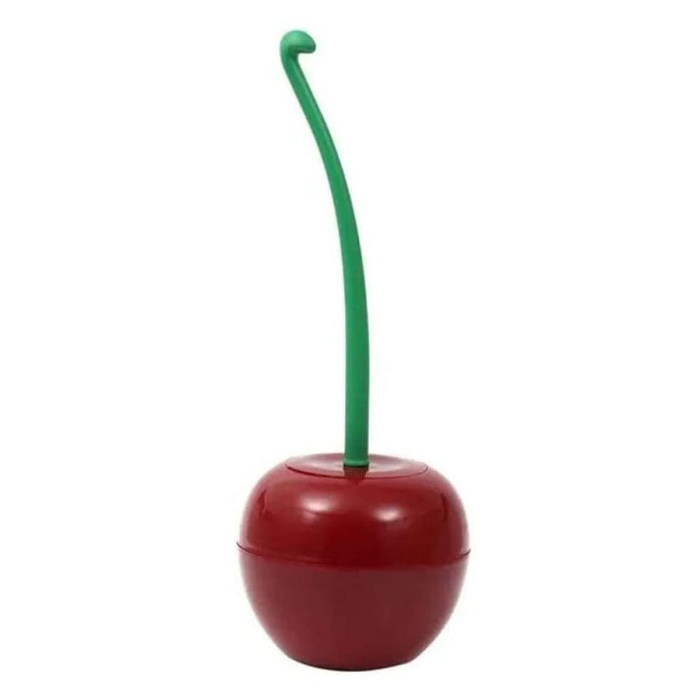 SUREK Soft Creative Toilet Brush Plastic Cute Toilet Bowl Brush and Holder kit Toilet Cleaning Brush for Bathroom deep Cleaning Reusable, Red