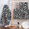 Botanical Leaves Hand Towels Set, Waffle Weave Kitchen Towels 2 Pieces, Microfiber Hair Face Bath Tea Towel Absorbent Quick Drying Cleaning Dish Cloths, Modern Black Forest Tree Leaves 15.7"x23.6" view 2