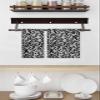 Botanical Leaves Hand Towels Set, Waffle Weave Kitchen Towels 2 Pieces, Microfiber Hair Face Bath Tea Towel Absorbent Quick Drying Cleaning Dish Cloths, Modern Black Forest Tree Leaves 15.7"x23.6" view 3