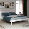 Brisca Full Size Platform Bed with Headboard,Bed Frame W/Wood Slat Support,No Box Spring Needed,for Bedroom,Apartment,Guest Room,White view 1