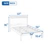 Brisca Full Size Platform Bed with Headboard,Bed Frame W/Wood Slat Support,No Box Spring Needed,for Bedroom,Apartment,Guest Room,White view 3