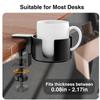 ONDAIUN Large Desk Cup Holder Clamp Anti-Spill Cup Holder for Your Desk or Table,Cup Holder Inner Diameter 9.5cmCapacity 5kg/11lb Compatible with Universal Cup, Bottles(Black) (Desk Cup Holder) view 3
