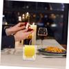 RORPOIR 4pcs Square Clear Glass Tealight Holders Elegant Candle Holders for Home Decor Weddings and Parties Smooth Polished Design for Beautiful Display view 2