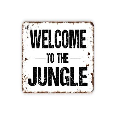 Welcome to Jungle Wall Art Sign, 8 x 12 Inches