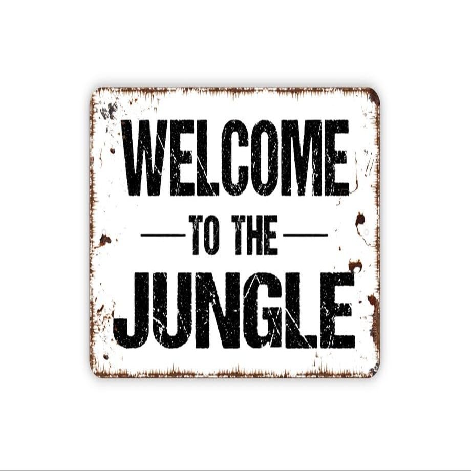 Welcome to Jungle Wall Art Sign, 8 x 12 Inches