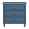 XD Designs Solid Wood Side End Table, 2-Drawer Night Stand with Storage Shelf, Bedside Nightstand, Accent Table for Bedroom Hallway Living Room (Blue, 17 in x 28 in x 28 in) view 4