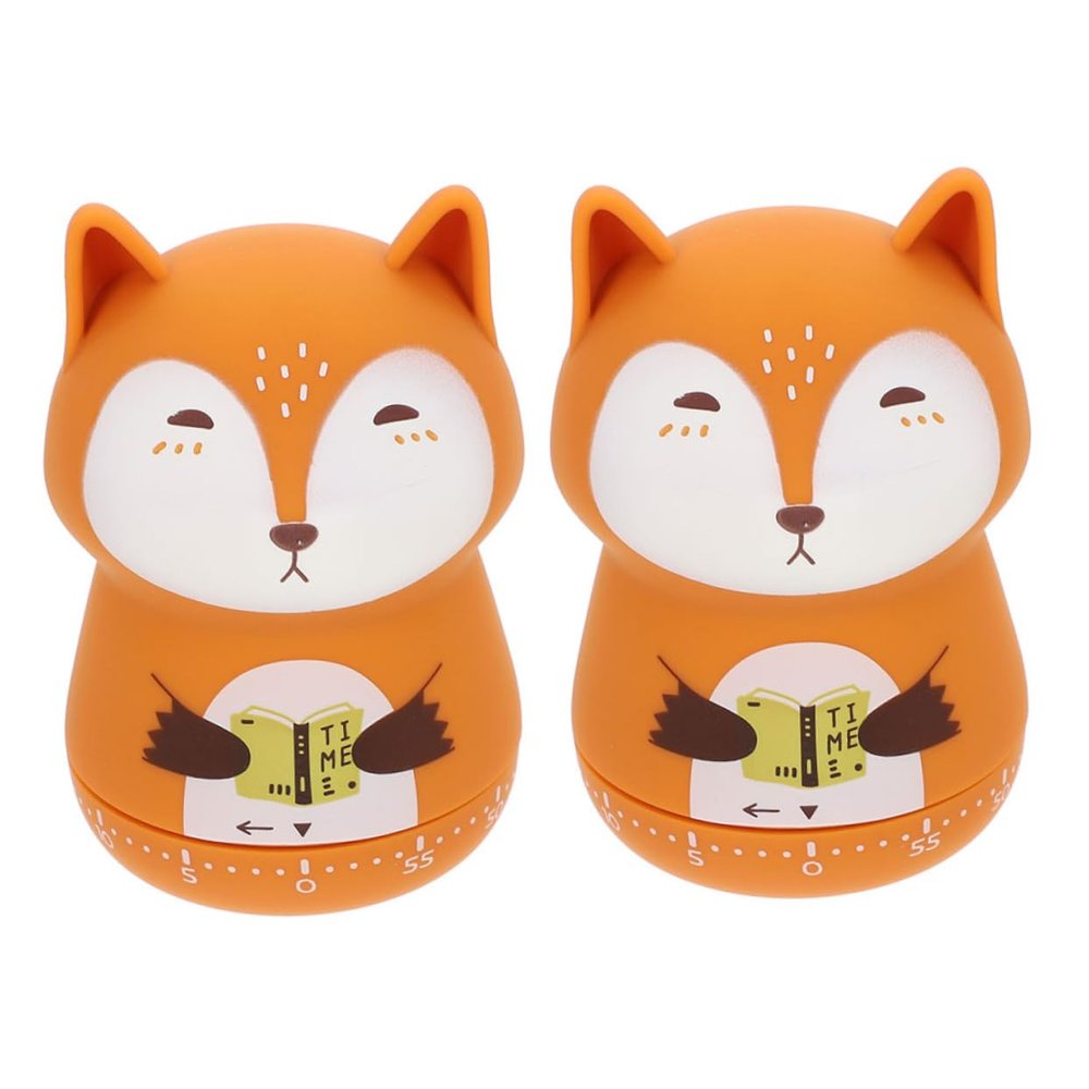 ABOOFAN 2pcs Cartoon Animal Shape Mechanical Countdown Timer for Cooking Easy to Use No Batteries Required Cute Kitchen Timer for for Adults
