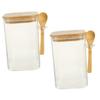 DECHOUS 2sets Ball Jars Glass Storage Containers Lids Reusable Glass Food Storage Canister for Cereals Dried Food Jars view 1