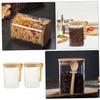 DECHOUS 2sets Ball Jars Glass Storage Containers Lids Reusable Glass Food Storage Canister for Cereals Dried Food Jars view 2