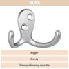 Homanu 34 Pack Silvery Coat Hooks Wall Mounted Double Prong with 68 Screws view 3