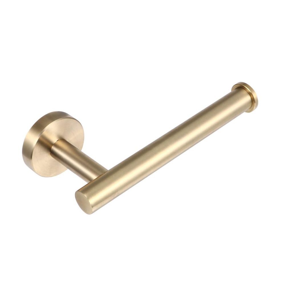 Ciieeo Creative Gold Paper Towel Rack Clothes Hooks Versatile Bathroom Shelf for Towel Storage and Organization Simple Design Smooth Edges for Home Use