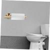 Ciieeo Creative Gold Paper Towel Rack Clothes Hooks Versatile Bathroom Shelf for Towel Storage and Organization Simple Design Smooth Edges for Home Use view 3