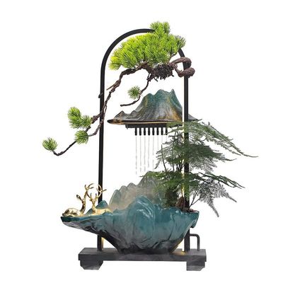 LINKIO Decorative Indoor Fountain Modern Simple Tabletop Fountain, Ceramic Flowing Water Ornaments, Tablescape, Home Living Room, Entrance Hall Tabletop Fountain Rockery Fountain Home