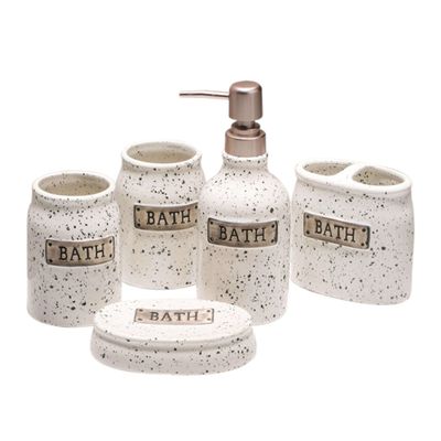 Bathroom soap dispenser,handwash dispenser bottle /Ceramic Bathroom Accessories Sets Complete, Accesorios Para Bao, Stylish Apartment Decor Aesthetic, For Your Modern Restroom-blue-5 set ( Color : Wh
