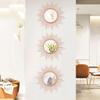 3 Pack Metal Mirrors for Wall Sunburst Wall Mirrors Home Dcor Decorative Hanging Wall Art for Living Room Bedroom Entryway (Rose Gold, Sunburst) view 3