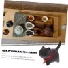 STOBAZA Vintage Purple Clay Cat Figurine Unique Tea Pet Cat Statue for Home Decor Lovers and Design for Display Shelves Desks view 4