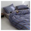 QuKan Bed, Nordic Grey Blue Stripes Duvet Cover Set Cotton Queen King Size Bedding Set Bedlinens Sheet Pillowcases, MM-102 view 2