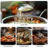 304 Stainlss Steel Matte Kitchen Utensils Set, 11 Pcs Long Metal Cooking Utensil Gadgets Tools Set with Spatula, Ladle, Spoon, Skimmer, Turner, Pasta Server, Tongs(Black, Dishwasher Safe) view 4