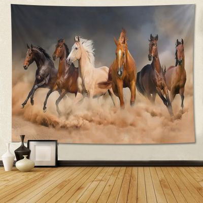 HAPPBIRTH Galloping Desert Steed Horses Tapestry Meme Funny Tapestries for College Dorm Poster for Bedroom Wall Art Decor Banners 40"x60"