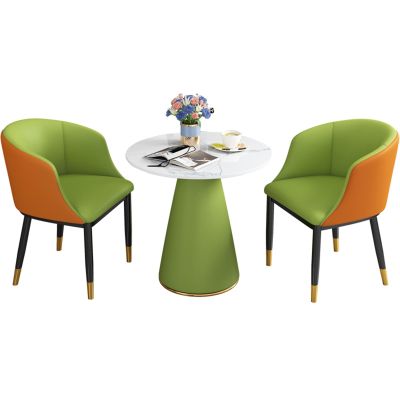 Reception Table And Chair Combination, Negotiation Reception Tables And Chairs, Conference Room Table, Coffee Table And Chair Set, Suitable For Living Room, Study Room And Apartment ( Color : Green ,