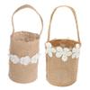 WHAMVOX 2pcs Burlap Flower Girl Baskets Wedding Ceremony Decorations Handle for Vintage Rustic Event view 1