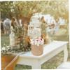 WHAMVOX 2pcs Burlap Flower Girl Baskets Wedding Ceremony Decorations Handle for Vintage Rustic Event view 2