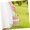 WHAMVOX 2pcs Burlap Flower Girl Baskets Wedding Ceremony Decorations Handle for Vintage Rustic Event view 3