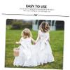 WHAMVOX 2pcs Burlap Flower Girl Baskets Wedding Ceremony Decorations Handle for Vintage Rustic Event view 4