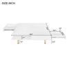 AMNOOL 33.40 Inch High Gloss Coffee Table with 2 Small Drawers and 4 Gold Legs 2-Tier Square Center Table Cocktail Table Decorative Display Table for Bedroom Living Room Office (White) view 2