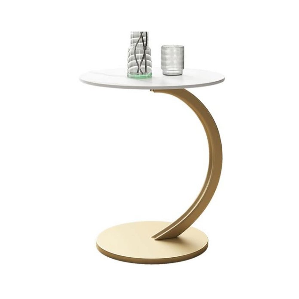 Coffee End Table 19.6''x23.6'' Round Side Table, Nightstand Coffee End Table for Living Room, Bedroom, Small Spaces, Easy Assembly Side Table Home Decor Bedside Table with Metal Legs Side Table (Colo