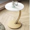 Coffee End Table 19.6''x23.6'' Round Side Table, Nightstand Coffee End Table for Living Room, Bedroom, Small Spaces, Easy Assembly Side Table Home Decor Bedside Table with Metal Legs Side Table (Colo view 3
