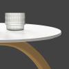 Coffee End Table 19.6''x23.6'' Round Side Table, Nightstand Coffee End Table for Living Room, Bedroom, Small Spaces, Easy Assembly Side Table Home Decor Bedside Table with Metal Legs Side Table (Colo view 4