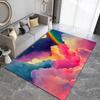8x10 Large Area Rugs Watercolor Rainbow Cloud Rugs for Living Room, Stars Pink Golden Sky Nursery Rug with Under Rug Non Slip Tape for Bedroom Kids Room view 2