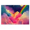 8x10 Large Area Rugs Watercolor Rainbow Cloud Rugs for Living Room, Stars Pink Golden Sky Nursery Rug with Under Rug Non Slip Tape for Bedroom Kids Room view 3