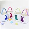 FAVOMOTO 1pc Adorable Pink Easter Bunny Candy Basket Soft Storage Pouch for Easter Eggs and Treats for Boys and Girls Parties and Festive Decorations view 2