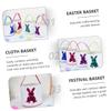 FAVOMOTO 1pc Adorable Pink Easter Bunny Candy Basket Soft Storage Pouch for Easter Eggs and Treats for Boys and Girls Parties and Festive Decorations view 4