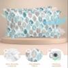 Abstract Leaves King Standard Pillow Cases Set of 2, Teal Green Brown Leaf Satin Pillow Case Cover with Smooth Hidden Zipper Closure, Soft Throw Pillow Covers Cases for Home Decoration 20 X 36 Inches view 2
