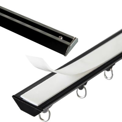 Ceiling Curtain Track Room Divider Hospital Curtain Black Ceiling Curtain Track No Drill, Straight Window Room Divider Rails/Home Bunk Bed Rv Curtain Rods System V Shape 2 6 10 13 15 22 24 26 Feet Lon