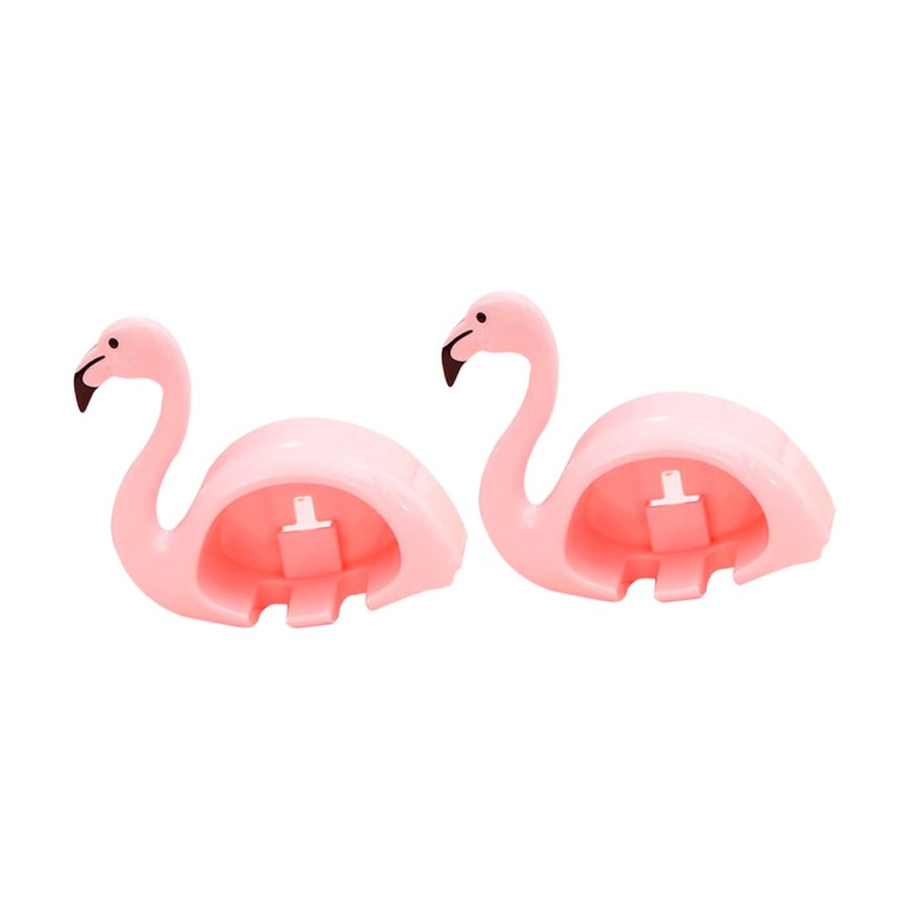Ciieeo 2pcs Flamingo Cup Toothbrush Holder Rack Cute Bathroom Storage for Toothbrushes Easy to Install Space-Saving Design for Boys and Girls and Girls