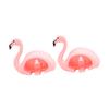 Ciieeo 2pcs Flamingo Cup Toothbrush Holder Rack Cute Bathroom Storage for Toothbrushes Easy to Install Space-Saving Design for Boys and Girls and Girls view 1