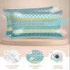 Bohemian King Standard Pillow Cases Set of 2, Geometric Stripe Teal Turquoise Satin Pillow Case Cover with Smooth Hidden Zipper Closure, Soft Throw Pillow Covers Cases for Home Decor 20 X 36 Inches view 2