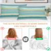 Bohemian King Standard Pillow Cases Set of 2, Geometric Stripe Teal Turquoise Satin Pillow Case Cover with Smooth Hidden Zipper Closure, Soft Throw Pillow Covers Cases for Home Decor 20 X 36 Inches view 4