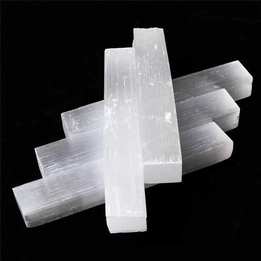 KatLin Beautiful Natural Quartz Crystal Selenite Stick Wand White Gypsum Column Healing 70-90MM Ornaments (Size : 200g)
