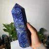 AtkitS Natural Natural Crystal Energy Tower Blue Square Natrium Wand Reiki Healing (Size : 150-200g) view 3